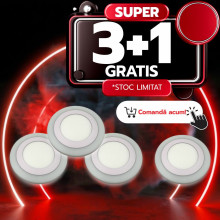 Spot LED Rotund, Doua Culori, 24+12W, 3000K-6500K, Trei Functii, 3+1GRATIS 