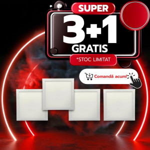 Panou Led 295x295 cu Rama alba, 20W, 6400K, lumina rece, 3+1GRATIS