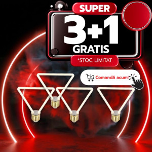 Bec LED Neon Triunghi 4W, 2200K, 360lm, 3+1 GRATIS