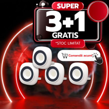 Proiectoare LED Rotunde Iris, 20W=100W, 6400K, lumina rece, alb, 3+1GRATIS 