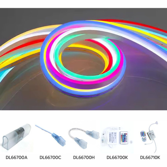 NEON FLEX RGB 12W/M 80LED/M 8X16MM 3535 230V IP65 12mm NEON FLEX RGB 12W/M 80LED/M 8X16MM 3535 230V IP65 12mm