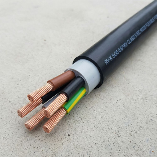 Cablu de energie flexibil RV-K 5x35 0.6/1KV clasa 5 Cablu de energie flexibil RV-K 5x35 0.6/1KV clasa 5