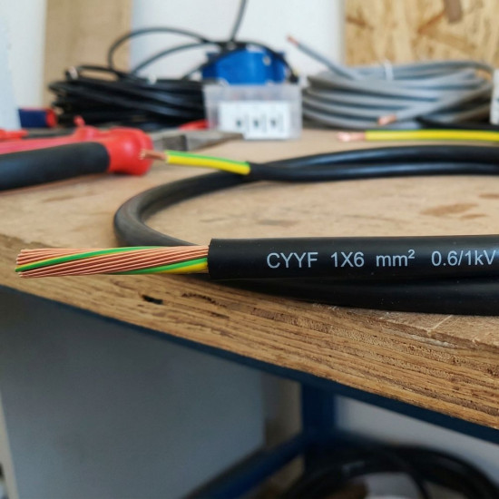 Cablu electric de energie unipolar fără armătură CYYF 1X6 Cablu electric de energie unipolar fără armătură CYYF 1X6