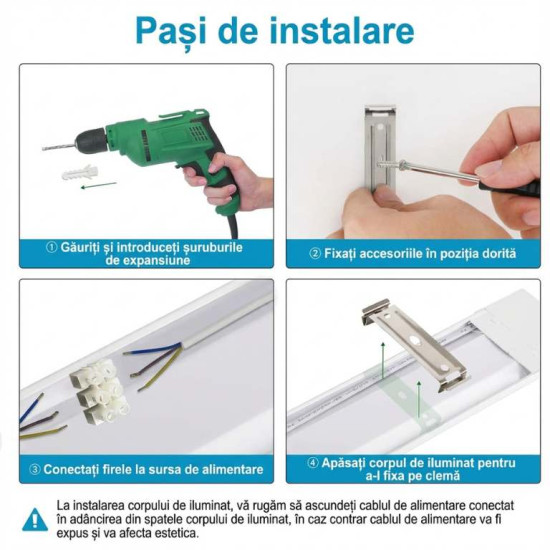 Corp IP65 Neechipat Pt Tub Led 2x25w T8 1500mm Alm 2 Capete+Reflector