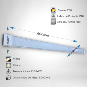 Corp LED Liniar Prismatic 27W/6500k