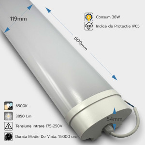 Corp Led IP65 36W 6500K - 600mm Corp Led IP65 36W 6500K - 600mm