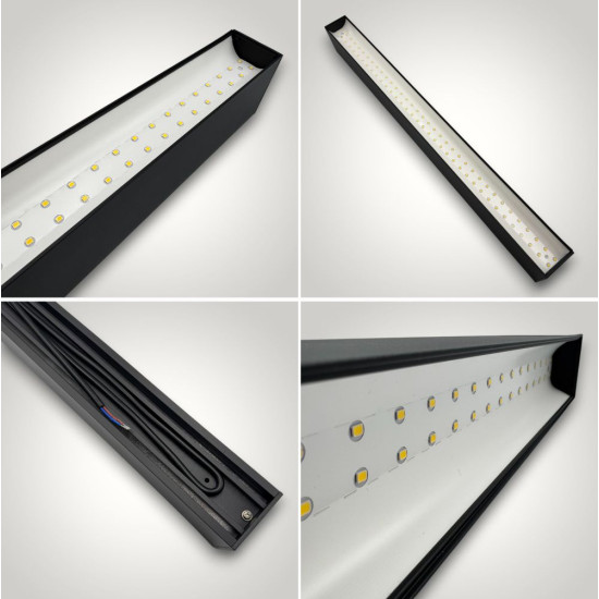 Corp LED liniar interconectabil, 20W, 5000K, negru