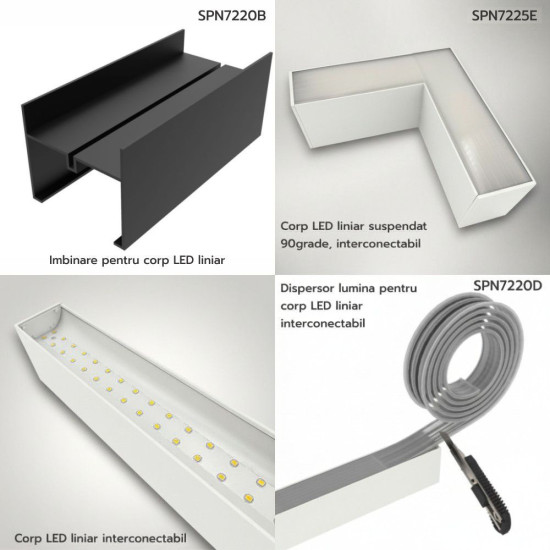 Corp LED liniar interconectabil, 40W, 5000K, alb
