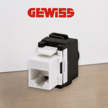 Priza RJ45 Cat. 6 UTP Neecranata, Alb, Gewiss System Pura GW38032