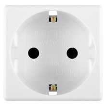 Priza standard 2 module, 2P+E - 16A, Alb lucios, Gewiss System Pura Priza standard 2 module, 2P+E - 16A, Alb lucios, Gewiss System Pura