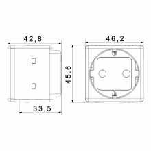 Priza standard 2 module, 2P+E - 16A, Alb lucios, Gewiss System Pura Priza standard 2 module, 2P+E - 16A, Alb lucios, Gewiss System Pura