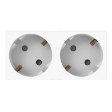 Priza dubla standard 4 module, 2P+T - 16A alveole la 45°, Alb lucios, Gewiss System Pura GWC20342 Priza dubla standard 4 module, 2P+T - 16A alveole la 45°, Alb lucios, Gewiss System Pura GWC20342