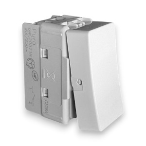 Intrerupator simplu 1 modul, Alb lucios, Gewiss System Pura GWC20571R