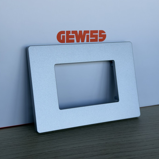 Rama ornament 3 module, Argintiu satinat, Gewiss System Pura GWC25103VSI