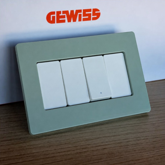 Rama ornament 4 module, Matcha lucios, Gewiss System Pura GWC25104TMT Rama ornament 4 module, Matcha lucios, Gewiss System Pura GWC25104TMT