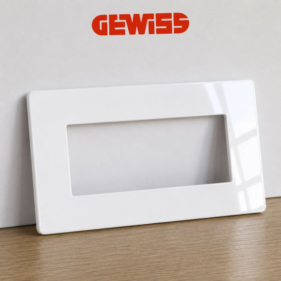 Rama ornament 6 module, Alb lucios, Gewiss System Pura GWC25106TBN