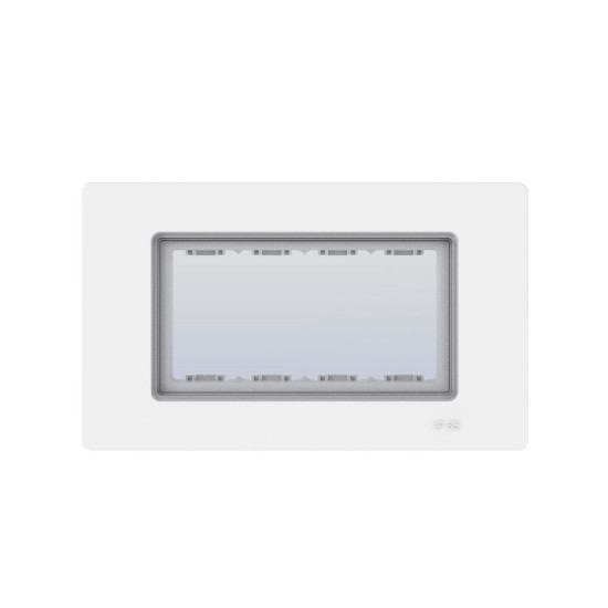 Rama etans 4 module, Alb lucios, IP55, Gewiss System Pura GWC25461 Rama etans 4 module, Alb lucios, IP55, Gewiss System Pura GWC25461