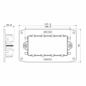 Suport 4 module, Gewiss System Pura GWC25804 Suport 4 module, Gewiss System Pura GWC25804