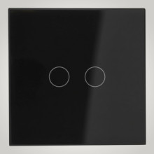 FATETA DE STICLA PT INTRERUPATOR TOUCH DUBLU NEGRU