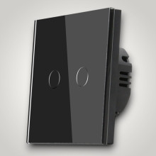 Intrerupator touch dublu, negru