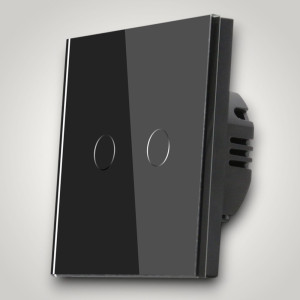Intrerupator touch dublu, negru