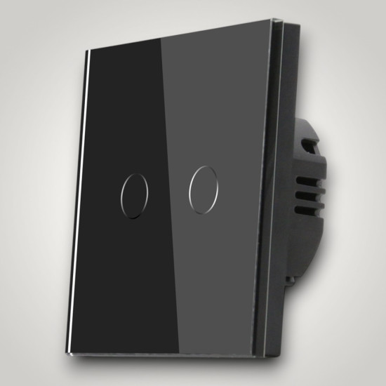 Intrerupator touch dublu, negru