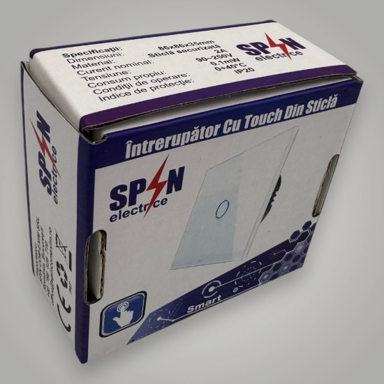 Intrerupator touch dublu, negru