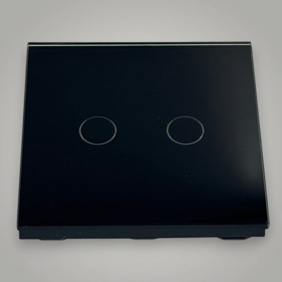 Intrerupator touch dublu, negru