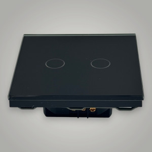 Intrerupator touch dublu, negru