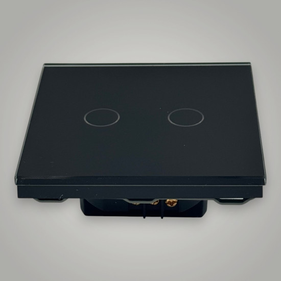 Intrerupator touch dublu, negru