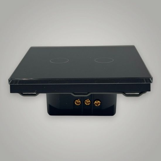Intrerupator touch dublu, negru