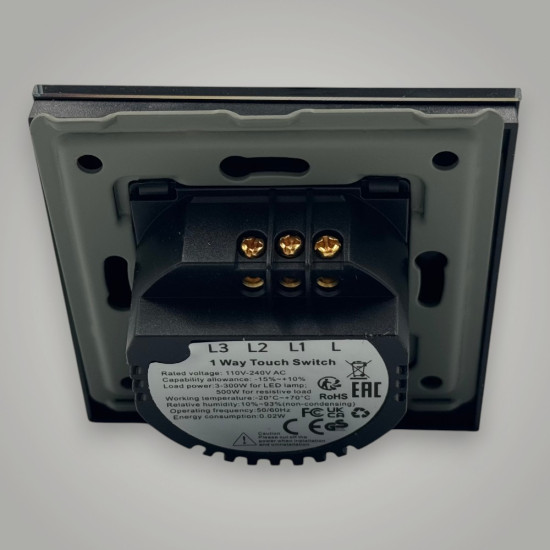 Intrerupator touch dublu, negru