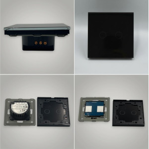 Intrerupator touch dublu, negru