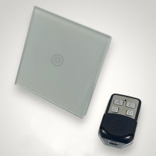 Intrerupator touch simplu + telecomanda RF, alb Intrerupator touch simplu + telecomanda RF, alb
