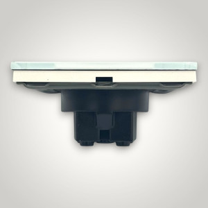 Priza Simpla cu Rama din Sticla ALBA