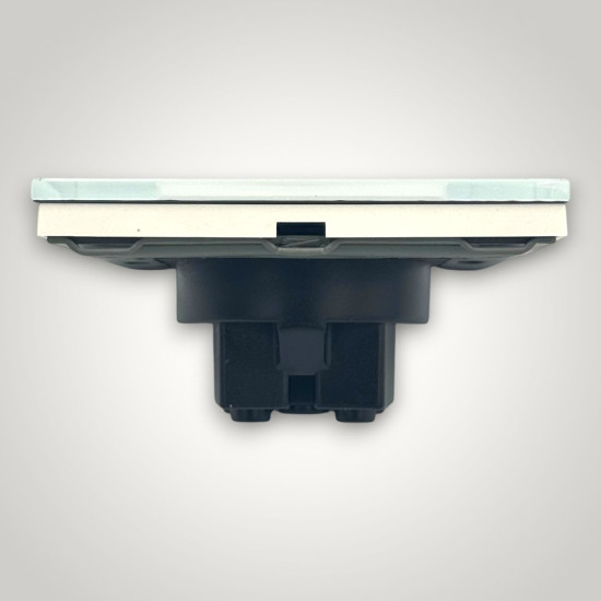 Priza Simpla cu Rama din Sticla ALBA