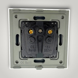 Priza Simpla cu Rama din Sticla ALBA