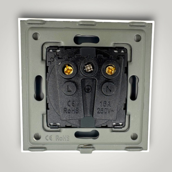 Priza Simpla cu Rama din Sticla ALBA