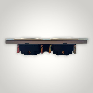 Priza Dubla cu Rama din Sticla AURIE