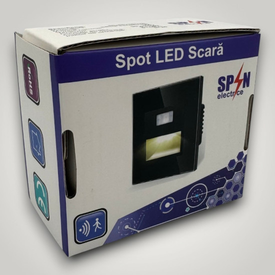 Spot led Scara cu senzor din sticla,negru 1.5W, 1800K-7500K