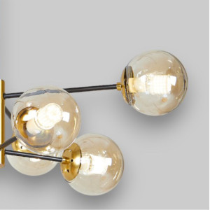 Lustra Suspendata Cu Abajur Helios 8, 80 * 74 cm * Glob Ø 13cm, 8*10W E27