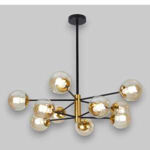 Lustra Suspendata Cu Abajur Helios 10, 88 * 74 cm * Glob Ø 13cm, 10*10W E27