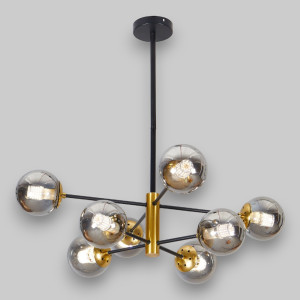 Lustra Suspendata Cu Abajur Hyperion 8, 80 * 74 cm * Glob Ø 13cm, 8*10W E27