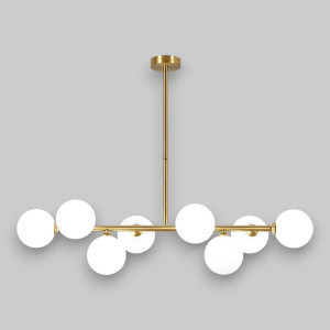 Lustra Suspendata Cu Abajur Aether, 92 * 70 cm * Glob Ø 13cm, 8*10W E27