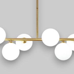 Lustra Suspendata Cu Abajur Aether, 92 * 70 cm * Glob Ø 13cm, 8*10W E27 Lustra Suspendata Cu Abajur Aether, 92 * 70 cm * Glob Ø 13cm, 8*10W E27