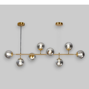 Lustra Suspendata Cu Dulie si Abajur Aether II, 125 x 100 x 40 cm, 8XE27 max 10W