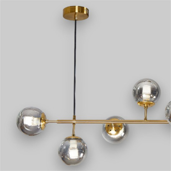 Lustra Suspendata Cu Dulie si Abajur Aether II, 125 x 100 x 40 cm, 8XE27 max 10W