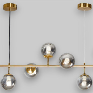 Lustra Suspendata Cu Dulie si Abajur Aether II, 125 x 100 x 40 cm, 8XE27 max 10W