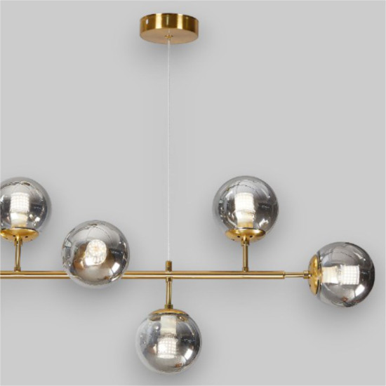 Lustra Suspendata Cu Dulie si Abajur Aether II, 125 x 100 x 40 cm, 8XE27 max 10W