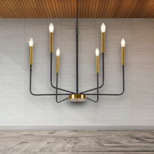 Candelabru Suspendat Cu 6 Brate Odin, Ø 70 x 160cm, 6x7W E14 